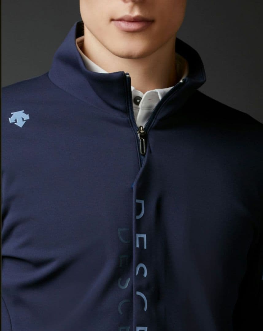 【入手困難】デサントゴルフ ロゴプリント ジャージー ジャケット M ネイビー