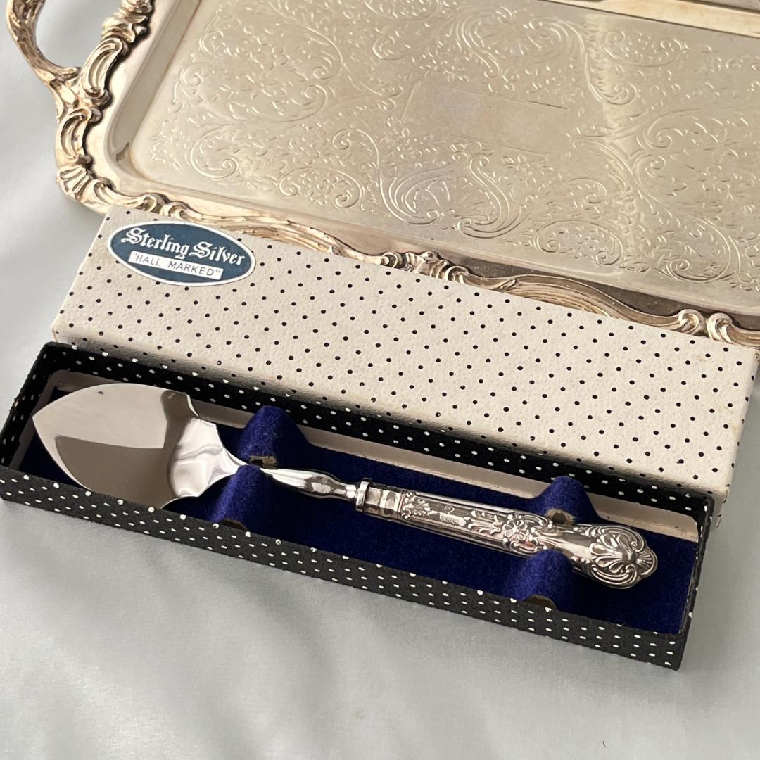 【Harrison Brothers】 【純銀ハンドル】プレザーブスプーン