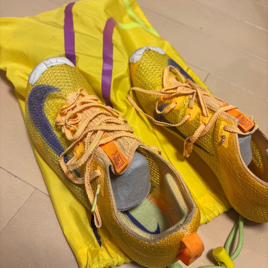 エリートフライ2イエロー/オレンジ メッシュスパイクシューズ 収納袋付き