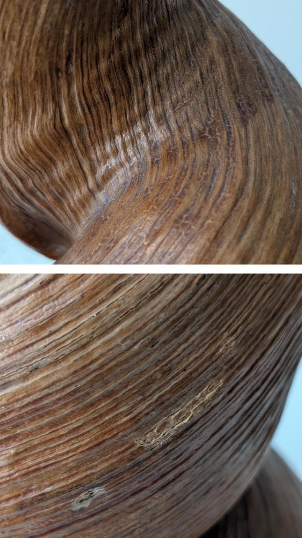 ビンテージ 40s 天然木 くり抜き オブジェ 一輪挿し プランター 戦前 希少