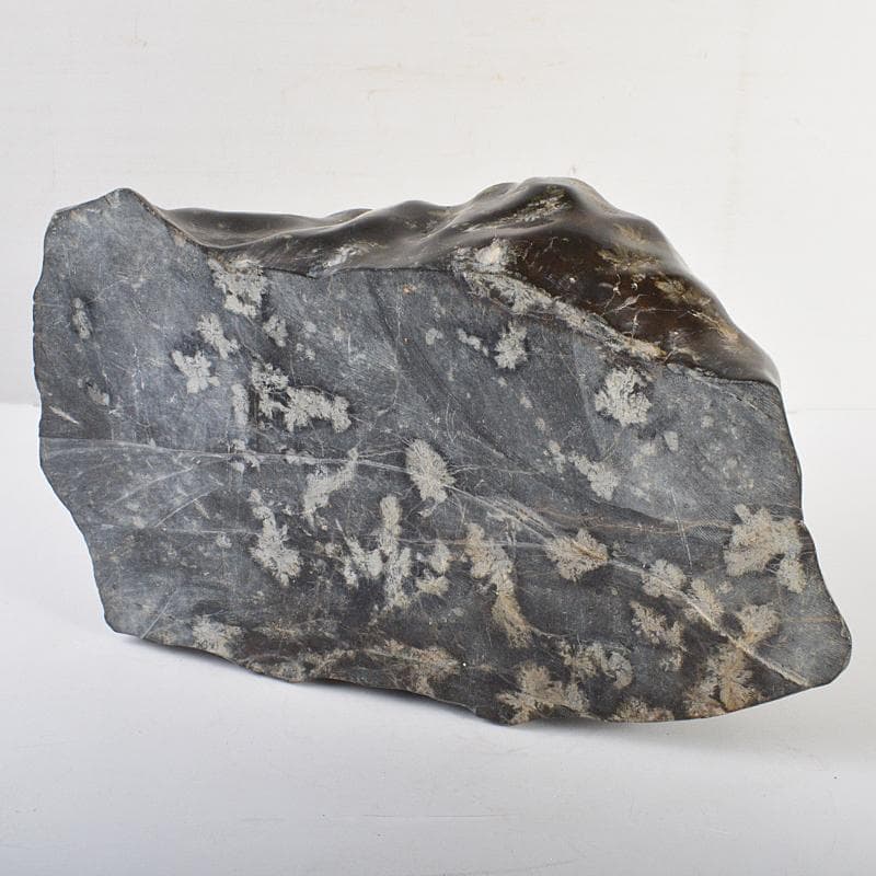 天然石　鑑賞石　梅花石　置物　重さ約24.8kg　唐木台付　M　R6821B