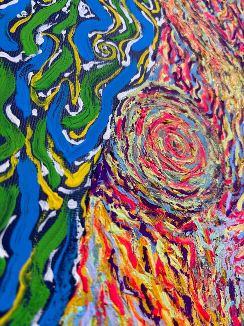 カラフルな木　自然モチーフ 約30cm