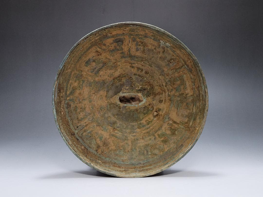 古青銅造 饕餮紋 神獣蓋、両耳装飾 香炉 唐宋時代 幅約36.3cm