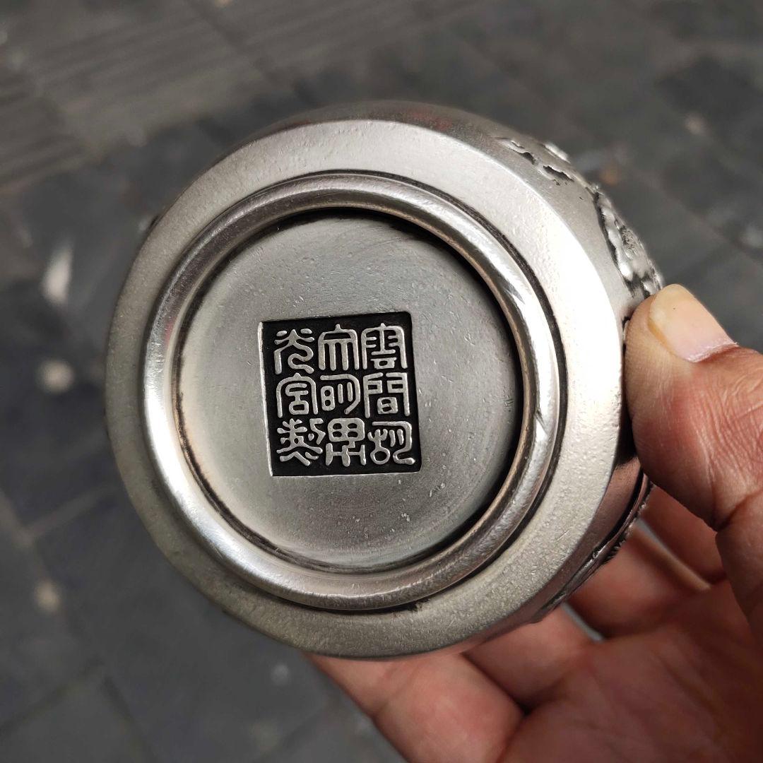 銅製 茶筒 招財進宝獅子茶筒 茶道具 香道具 装飾品 工芸品 置物