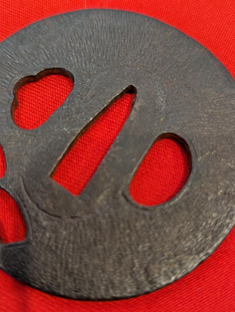 無銘 阿弥陀鑢扇透かし鐔 鍔 拵 日本刀 刀装具 骨董 古美術 江戸時代 当時物