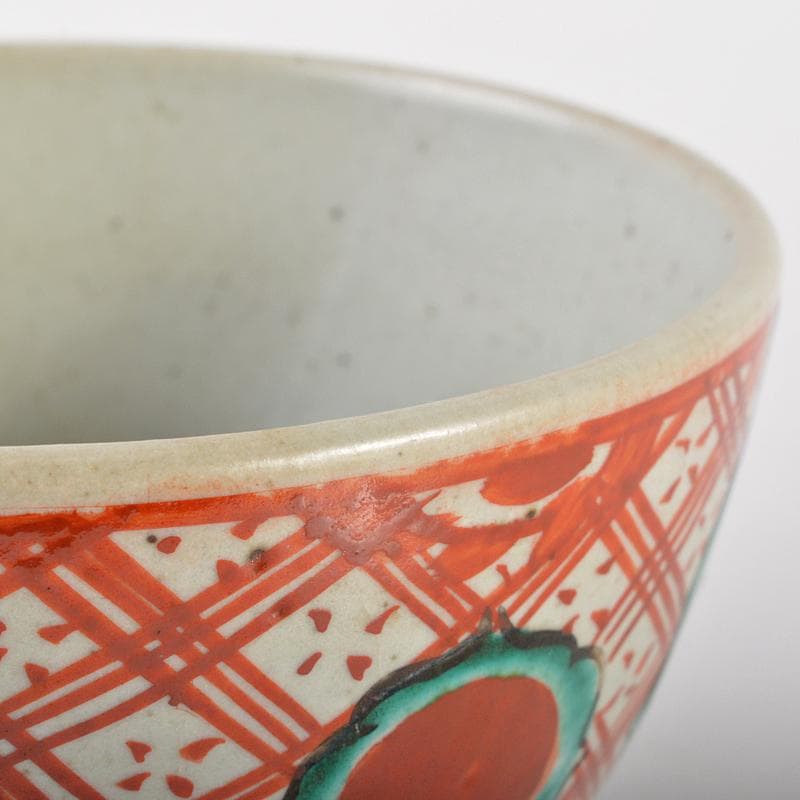 九谷焼　古九谷　大日本永楽　永楽善五郎造　赤絵　茶碗　又妙斎極め箱　MR6557