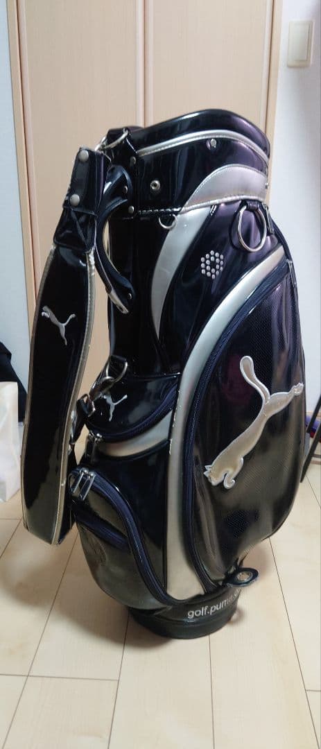 ※かーぴん PUMA キャディバッグ 黒 シルバー