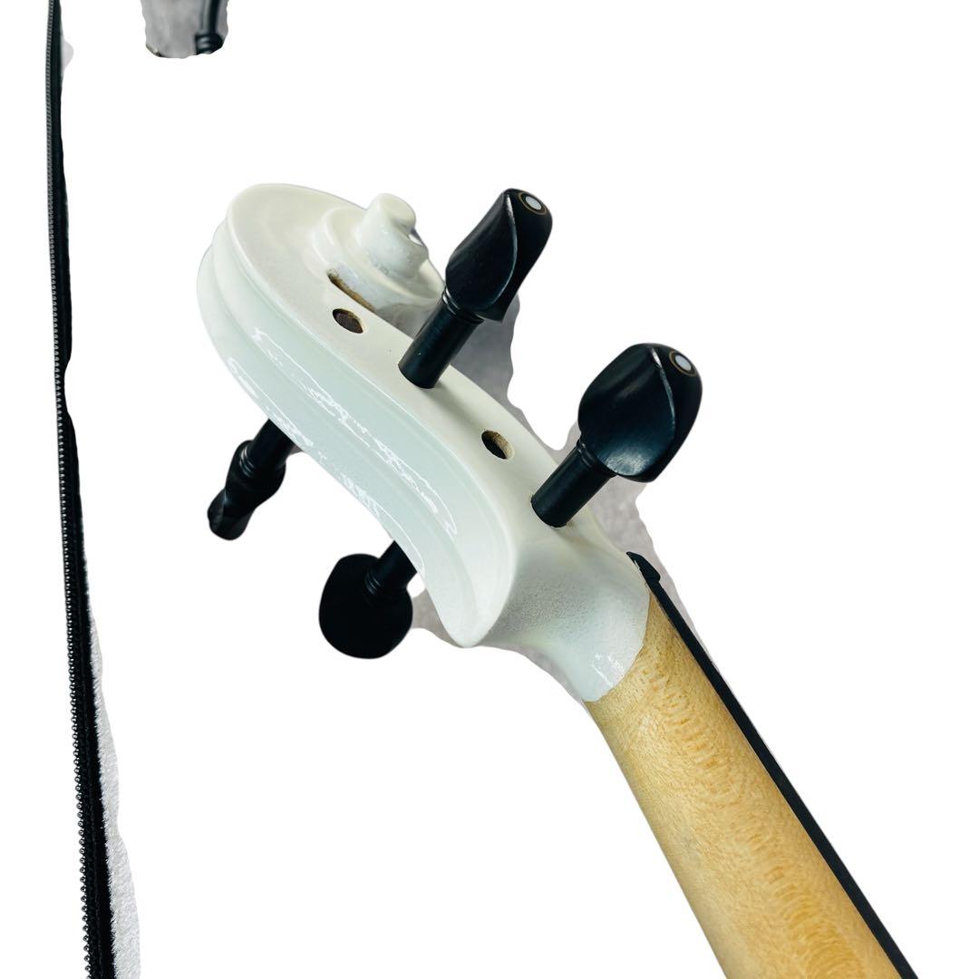 【即購入OK】ENNBOM エレキ　バイオリン ホワイト 付属品多数