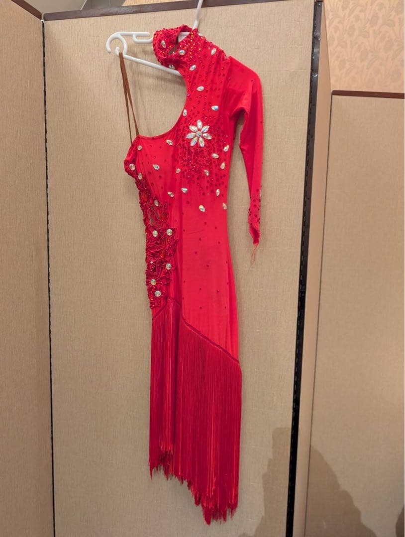 【ラテンドレス】世界プロ着用　オレンジ色　ラテンドレス