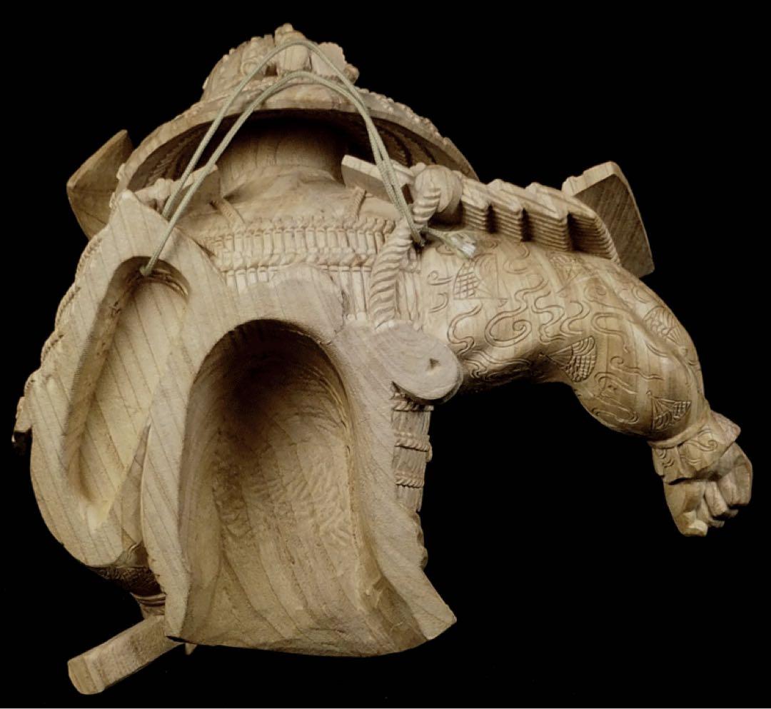 楠木正成像　SHOGUN 将軍　日本の武将　木彫作品　壁掛け　箱あり