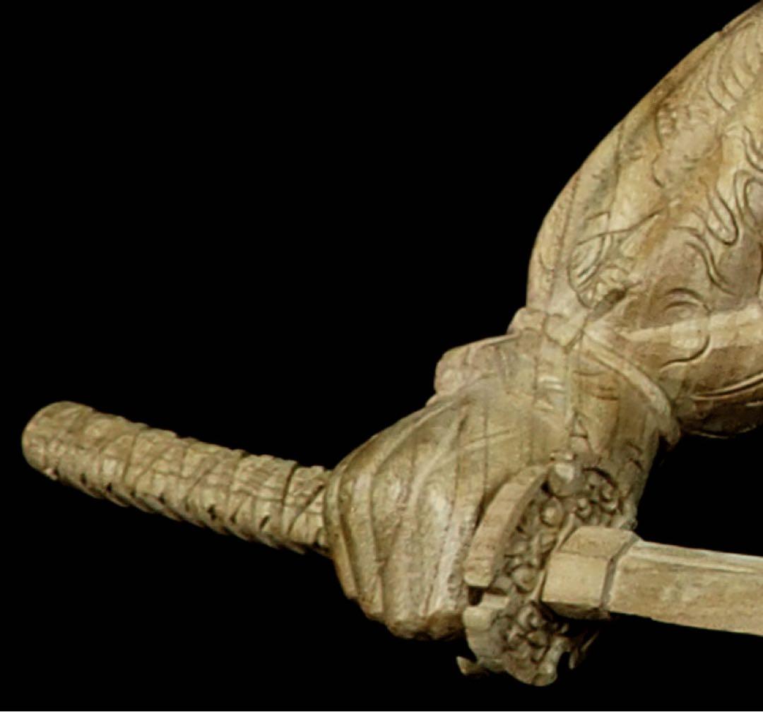 楠木正成像　SHOGUN 将軍　日本の武将　木彫作品　壁掛け　箱あり