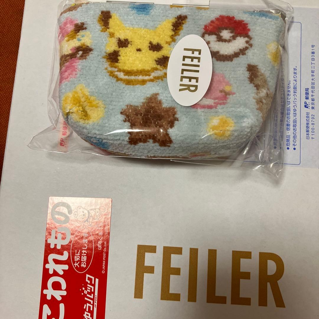 FEILER ピカチュウ ポッチャマ ハンカチ　舟型ポーチ　セット売り
