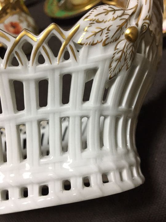 KPM パニエ　アンティーク　アフタヌーンティー　ハンドペイント