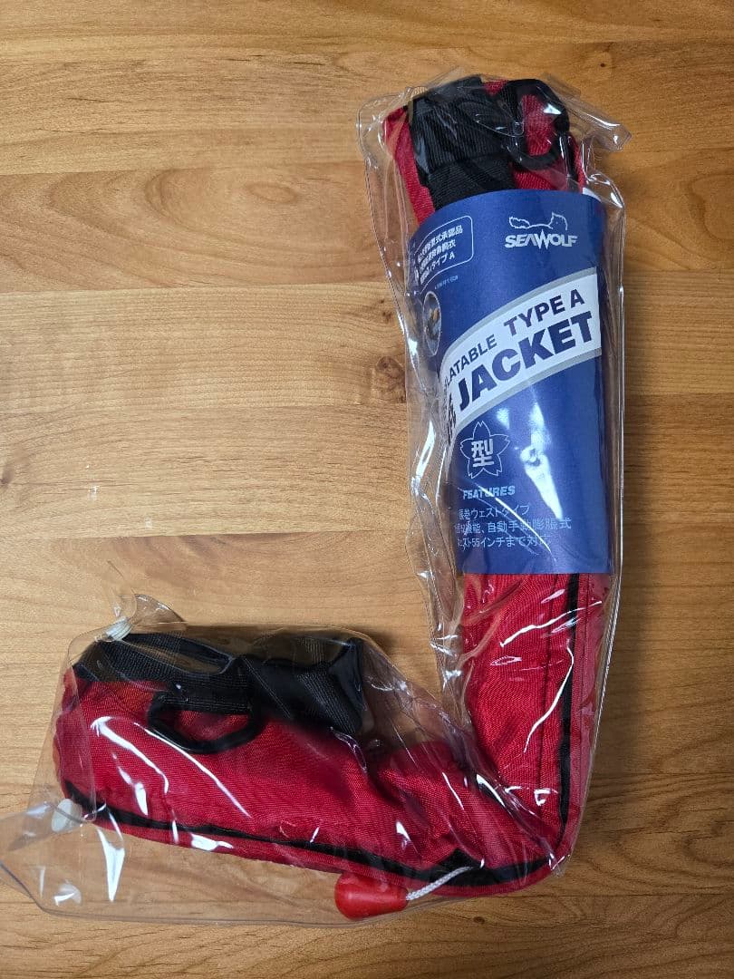 シーウルフ SW-J-F06 膨張式ライフジャケット 赤