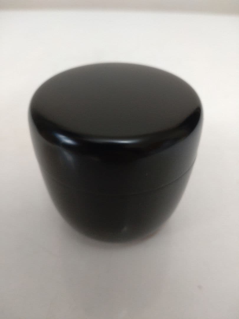 川端近左 倣利休形 黒中棗 二重箱 共箱