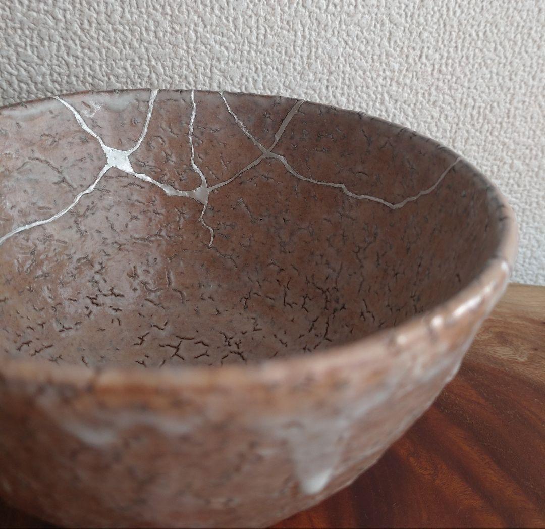 【最上位】萩焼の名工　波多野善蔵　指月窯　未使用　銀継　井戸茶碗