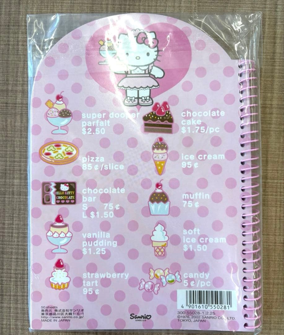 激レア✨️ハローキティ スイーツレストラン ウェイトレス キティ　ミニリングノート