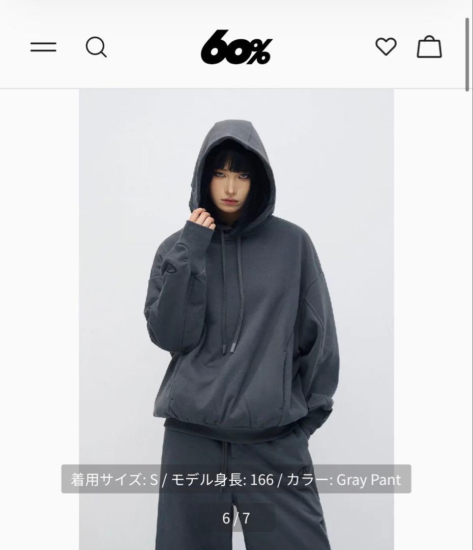 PEOPLE STYLE グレーフーディーセットエンブロイダードトラックスーツ