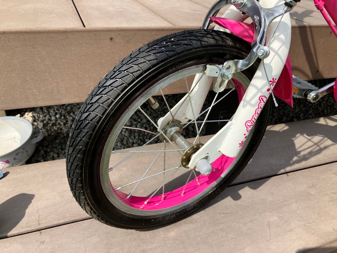 【引き取り限定 愛知】幼児用自転車 ピンク14インチ(補助輪付)
