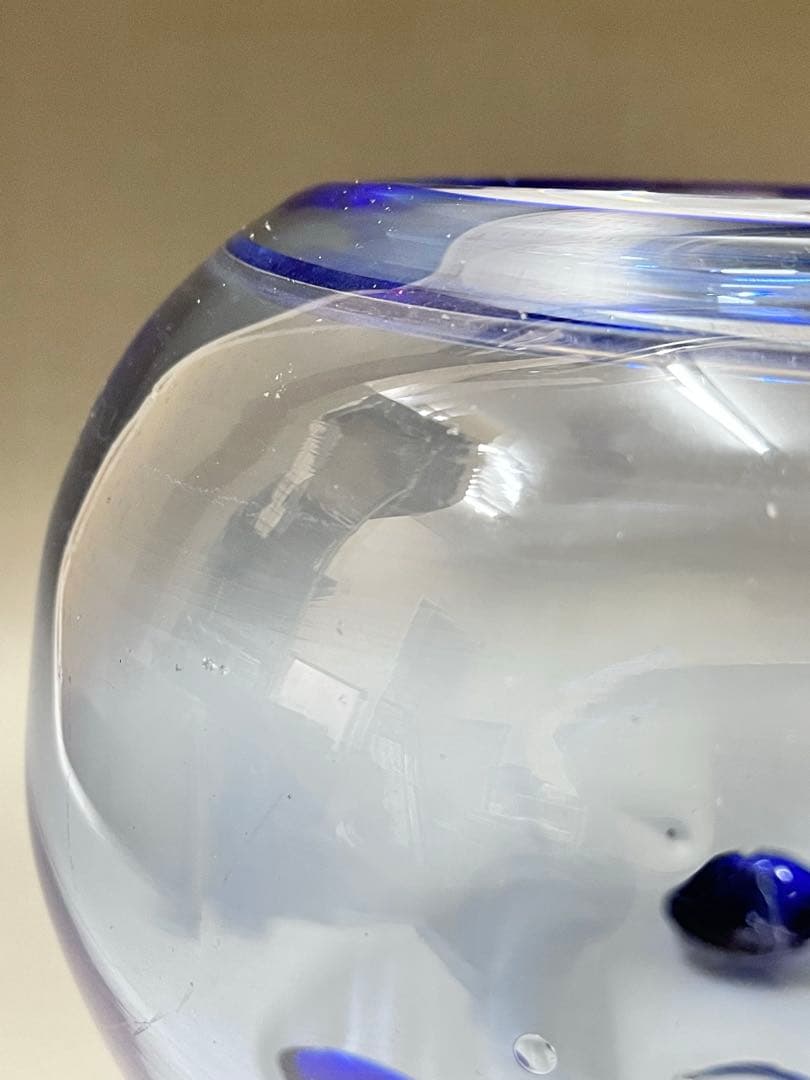 E679 猫脚硝子金魚鉢 金魚鉢 ガラス メダカ鉢 メダカ水槽 三つ脚 レトロ