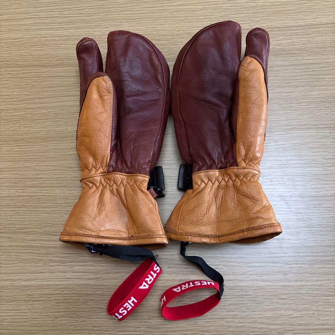 HESTRA 3FINGERレザーグローブ ハンドカフ　メンテ用NIKWAX付き