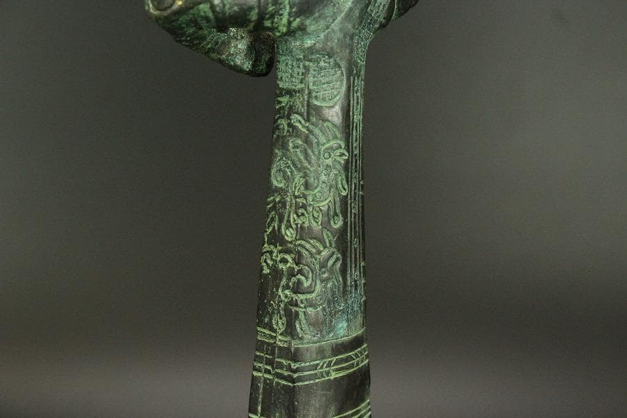 中国美術 青銅 人物 置物(A450)