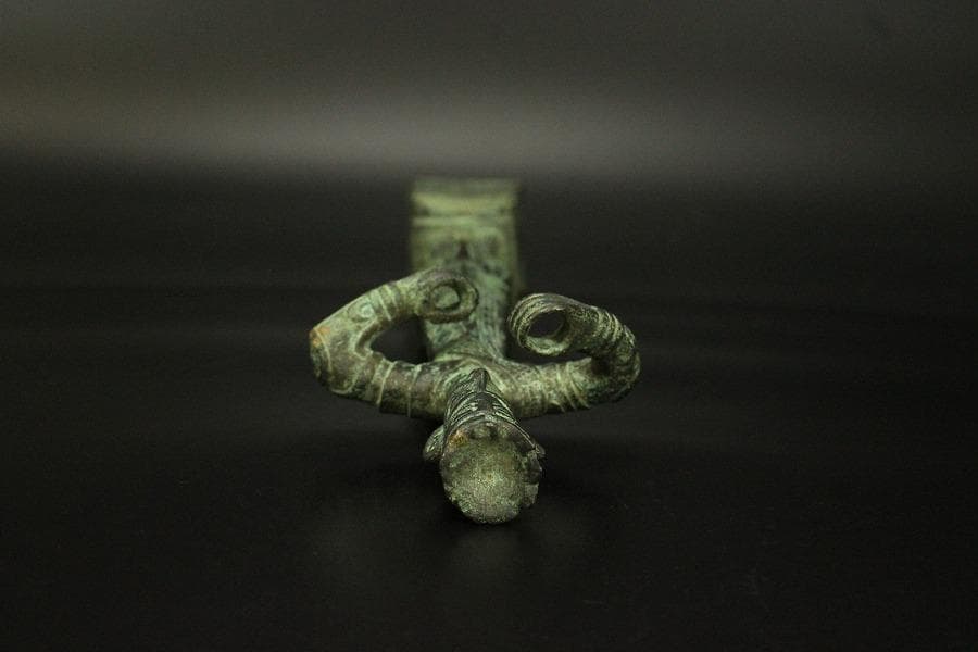 中国美術 青銅 人物 置物(A450)