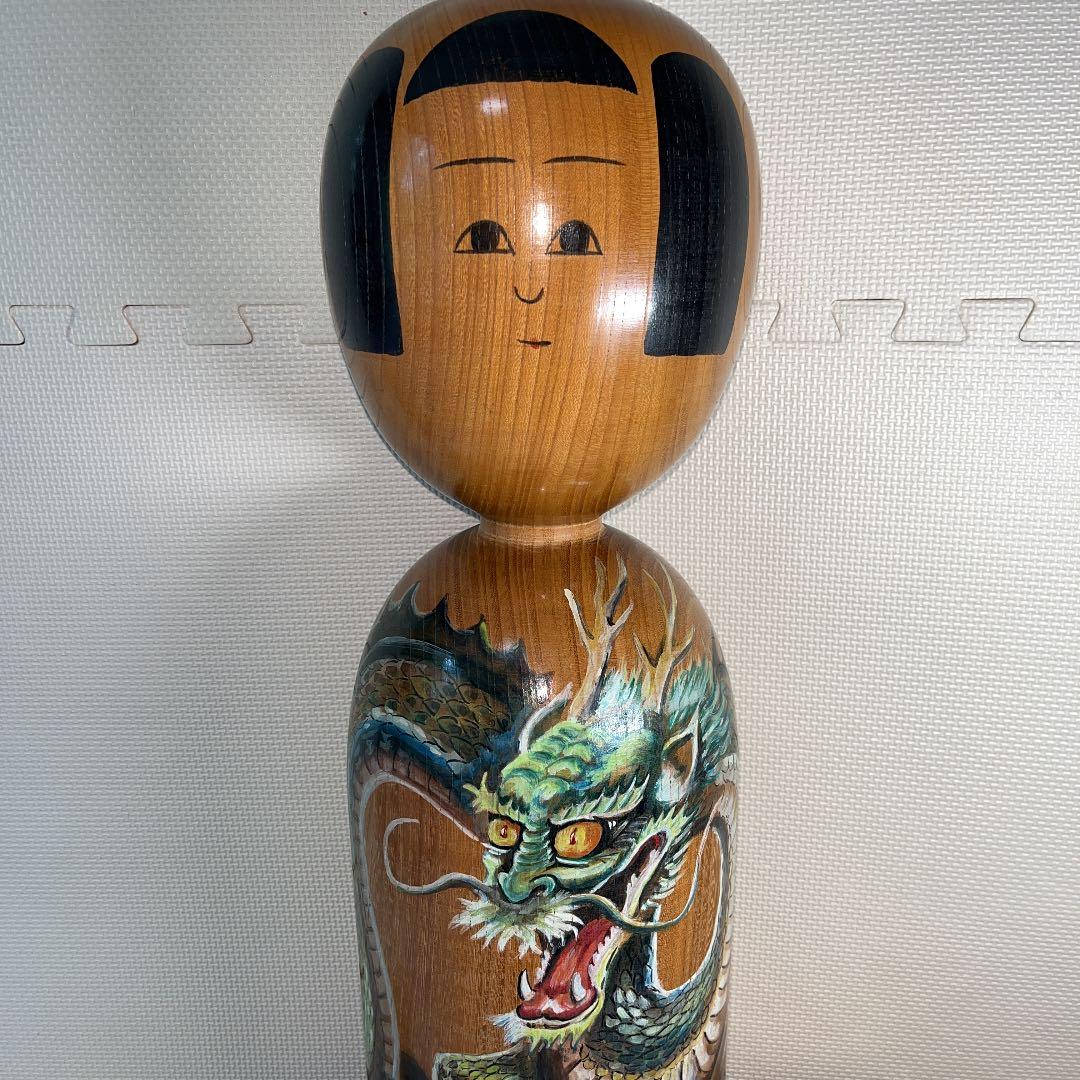 ⭕️⭕️2尺大　伝統こけし　木地山こけし　師匠伊藤常治　元祖　佐々木春男作