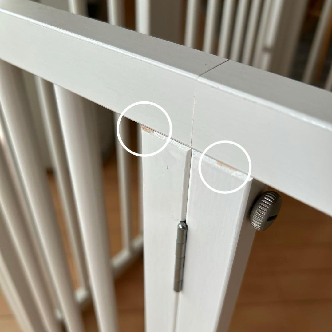 石崎家具 木製ワンタッチペットサークル ホワイトS 犬用ケージ 天然木 日本製