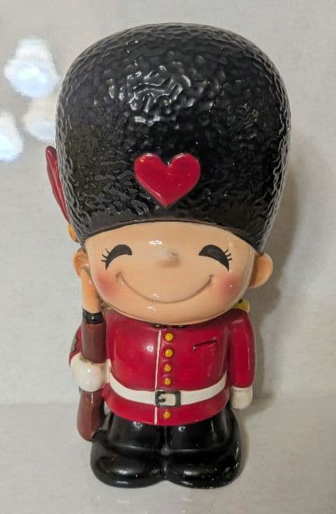 ★激レア★　昭和レトロ　内藤ルネ　陶器　貯金箱　イギリス兵隊　衛兵　ヴィンテージ