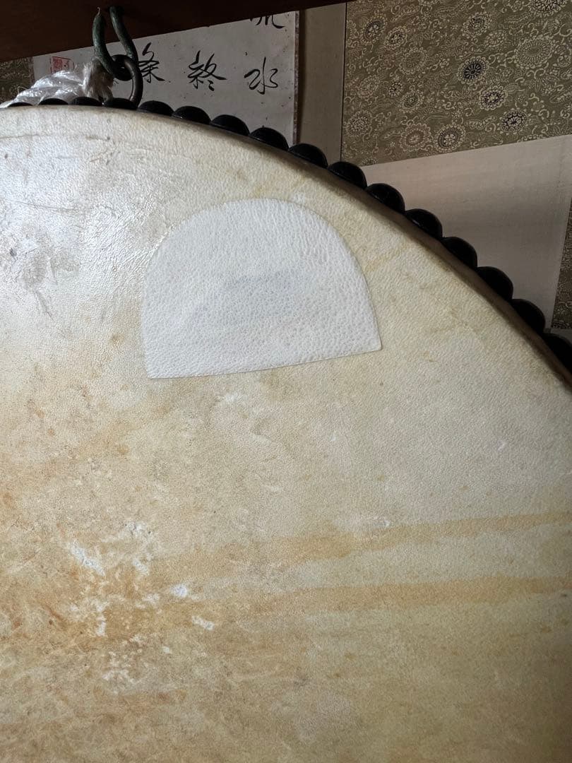 和太鼓　平太鼓　鳥居台付き　約45cm 上鳴保証品　和楽器　打楽器　バチ付き