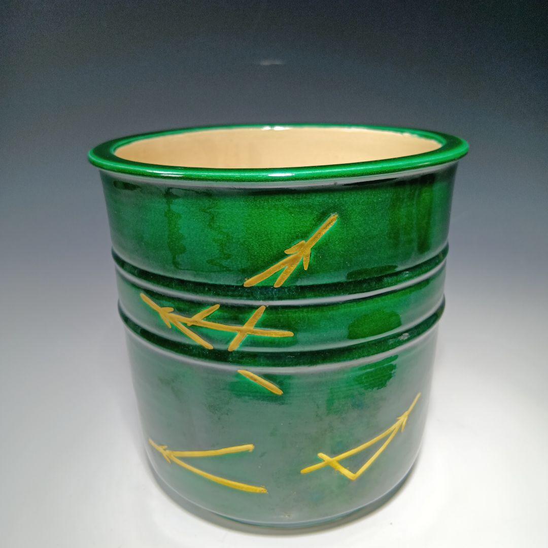 値下げ茶道具　端山造　青釉松葉皆具一式　 共箱　美品