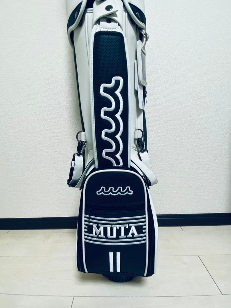 MUTA スタンド式キャディバッグ ホワイト×ブラック