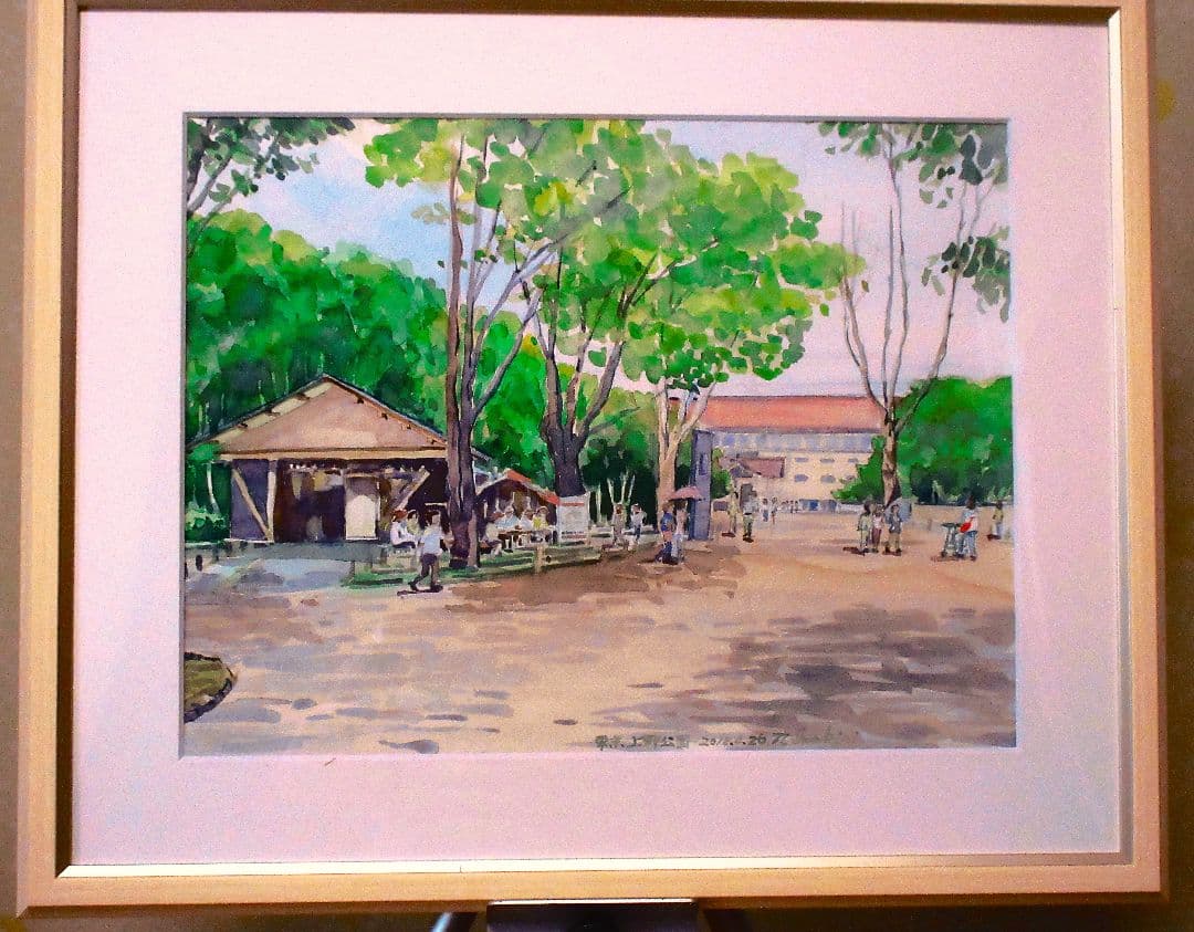 風景画 水彩画 2016年制作 F6号 額装済み