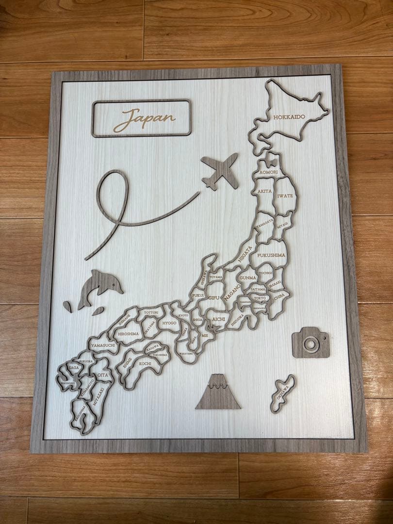 日本地図 木製ウェルカムボード　パズル