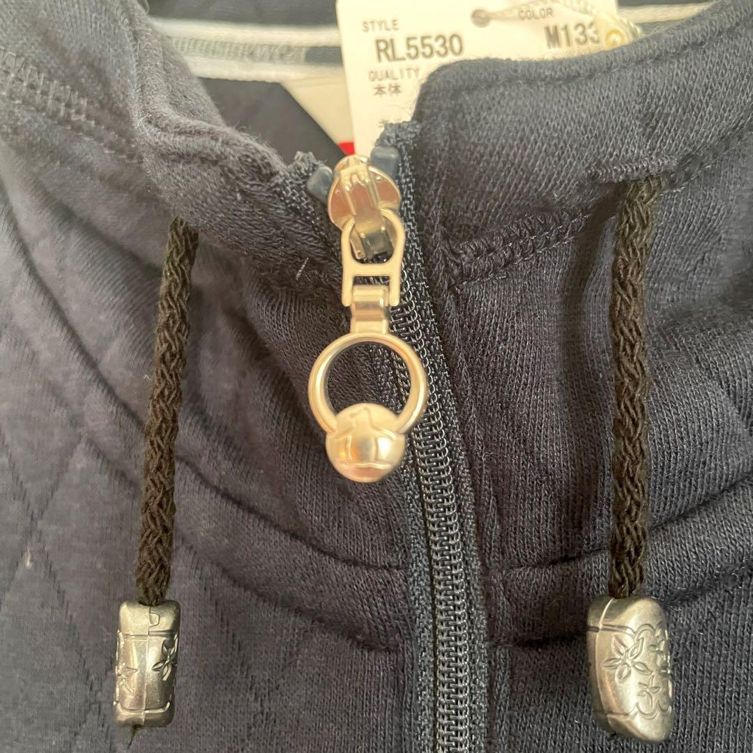 新品☆タグ付き マンシング レディース フード パーカー 長袖 ネイビー LL