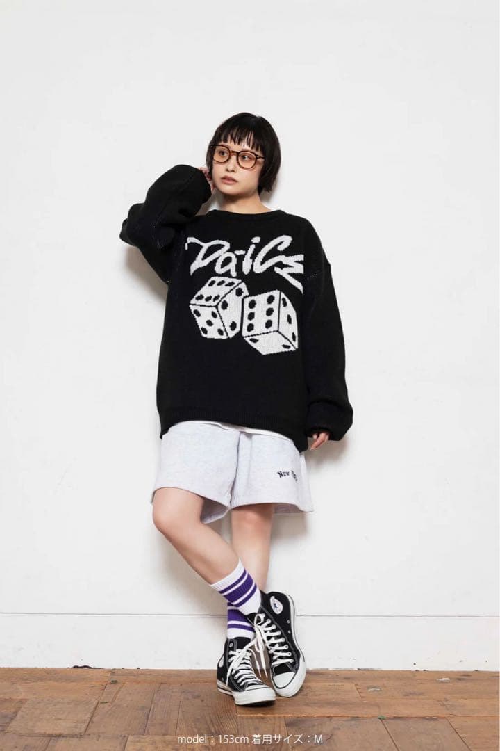 ミュージシャン Da-iCE Jacquard Crew Knit(black)