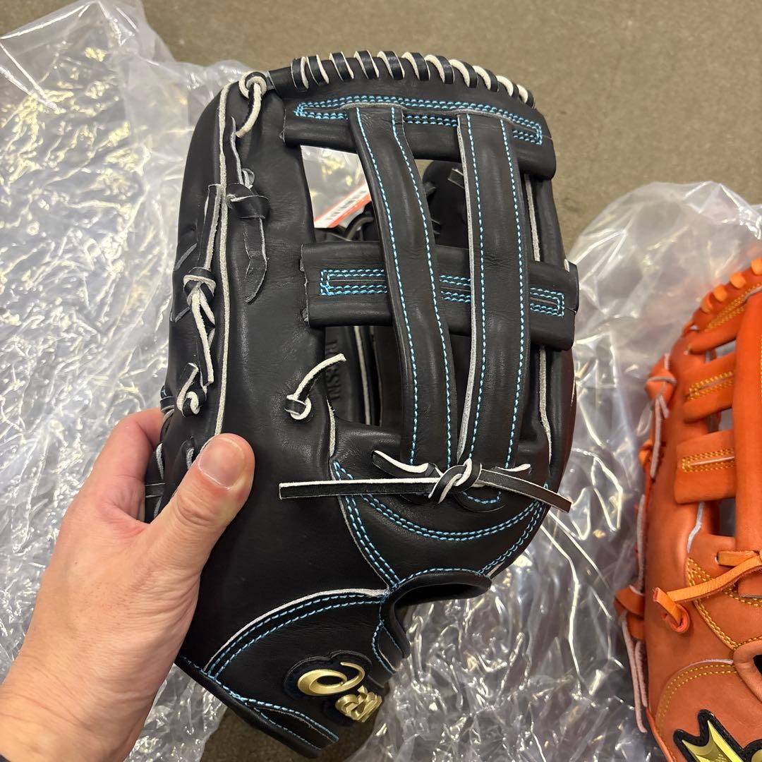 アシックス、エスエスケイ、ローリングス硬式グラブ左投げ用３個セット