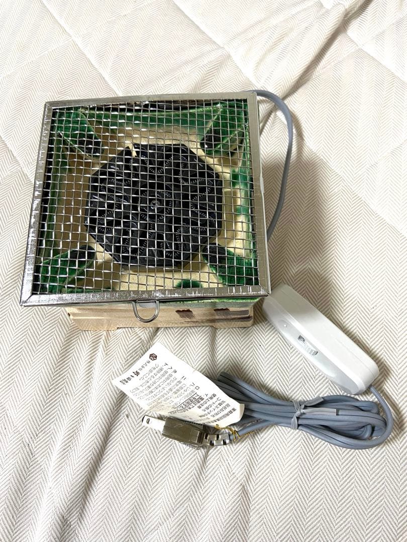 【未使用品⭐︎レトロ⭐︎希少】野々田商店 卓上 江戸火鉢 織部 電熱器 茶道具