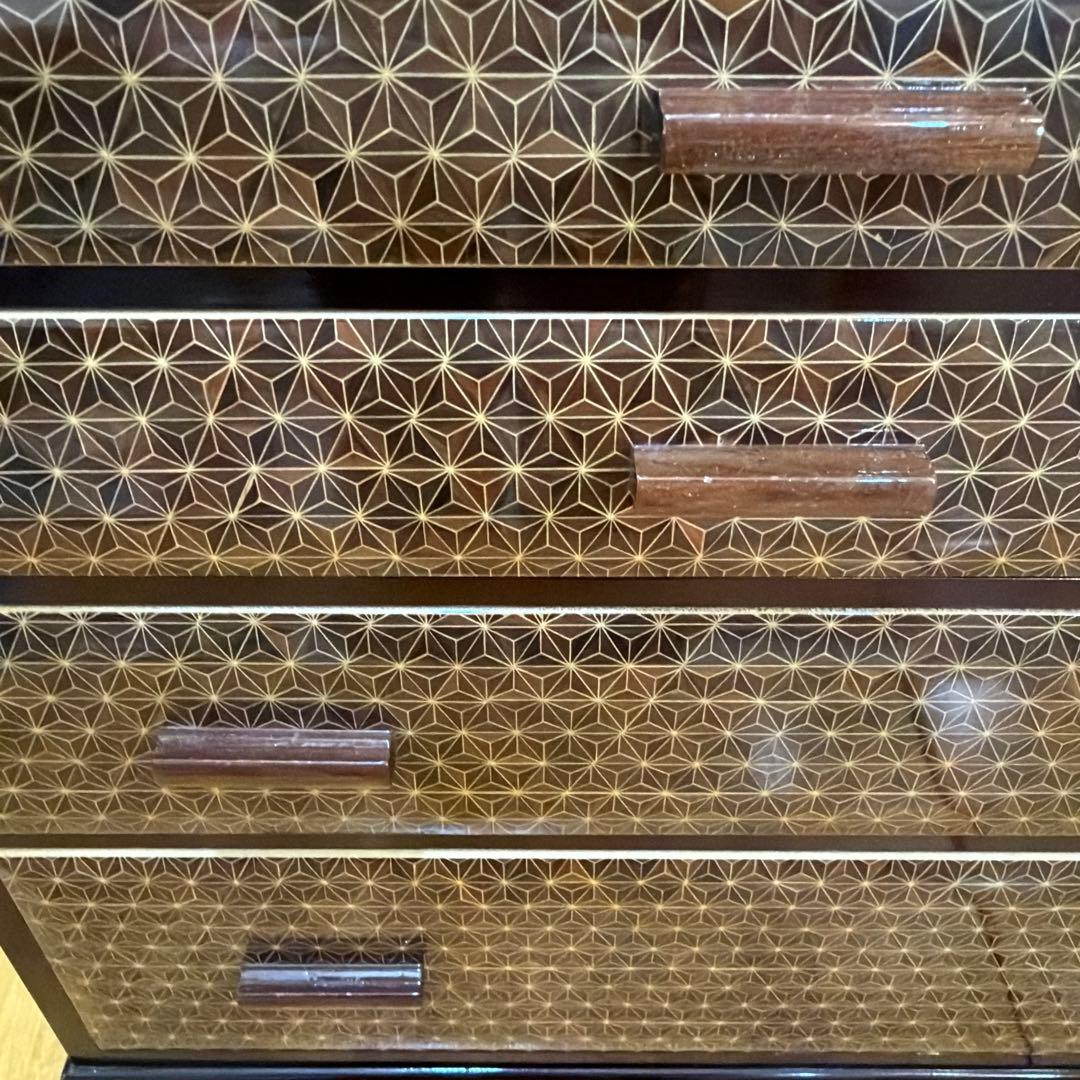 寄木細工 チェスト 小箪笥 箱根 伝統工芸 寄木家具 麻の葉文様 YOSEGI