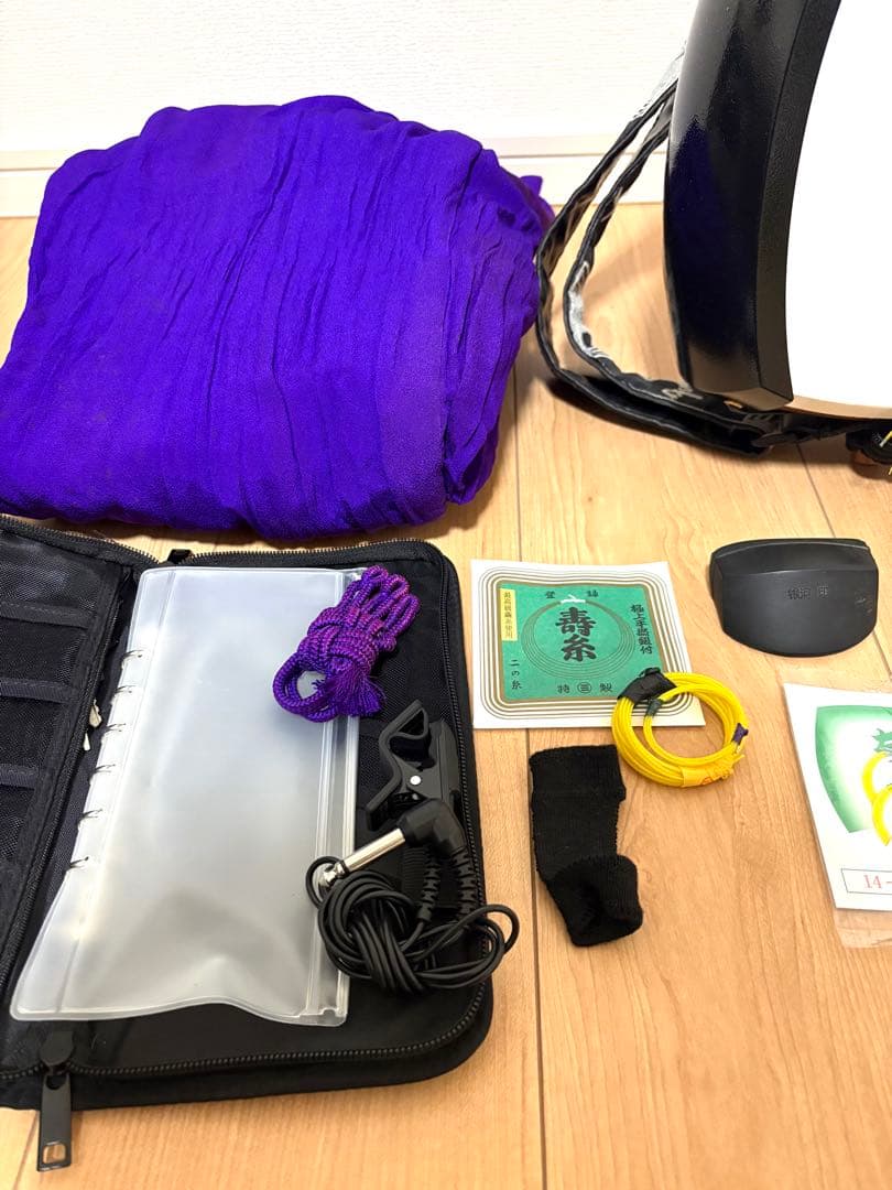 津軽三味線 初心者用全12点セット【花梨のべ棹+合皮フルセット】