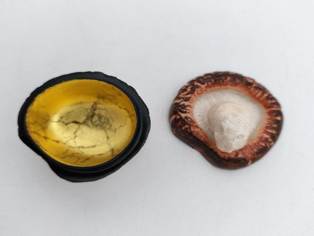 b120 【新品・未使用】香合 乾漆 椎茸 畦地粒表 多喜翁 木箱 茶道具 風炉