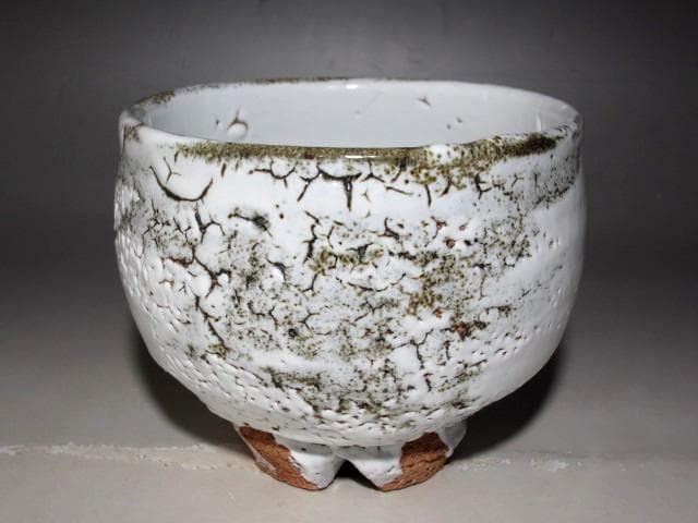 人間国宝 十一代三輪休雪 白萩茶碗「吉祥」表千家而妙斎花押ｋ161