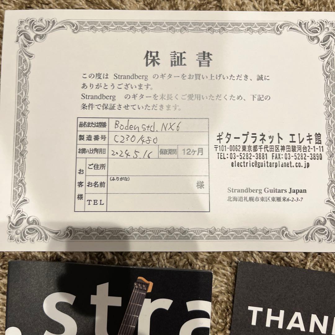 【美品】strandbergNX6 BodenStandard6弦ギター 付属品