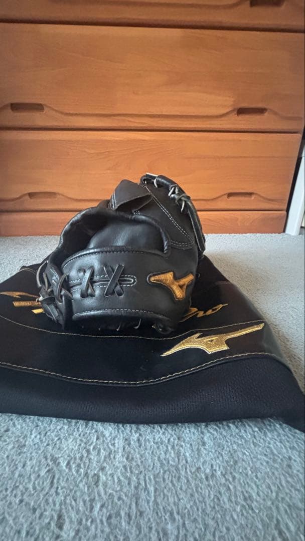 Mizuno Pro 硬式グローブ 黒 専用袋付き