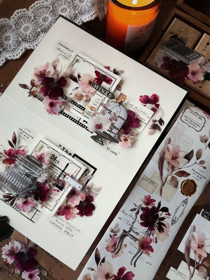 ⭐️SALE⭐️ 壹洱原创《花韵流年》海外マスキングテープ　マステ 【2156】