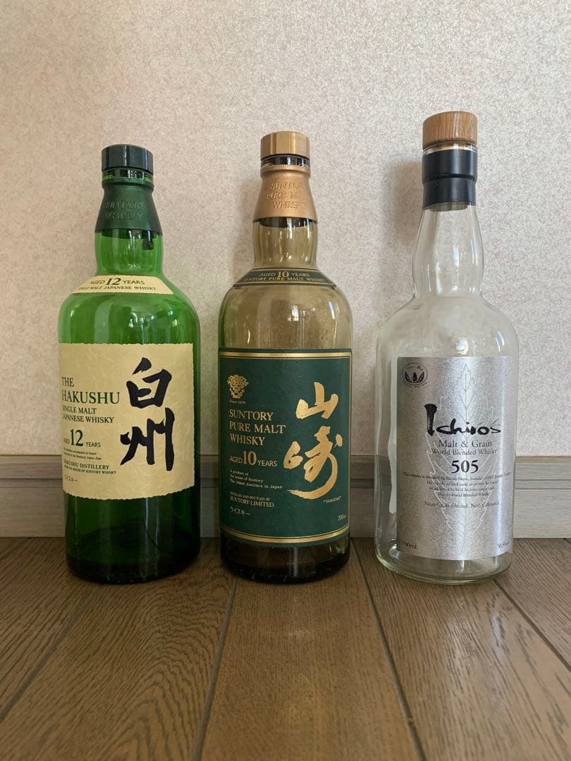 希少品 山崎10年GB イチローズモルト505 白州12年 空ボトル３本SET