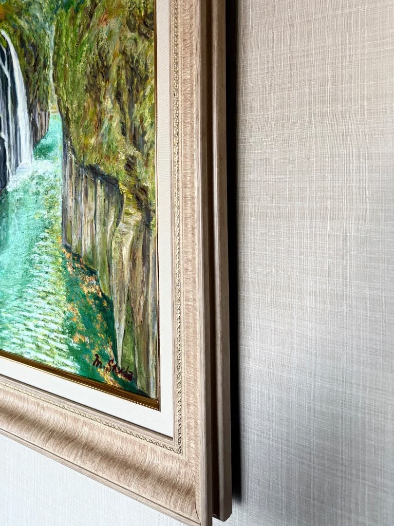 油彩原画　『高千穂峡』　F10号キャンバス　額装品