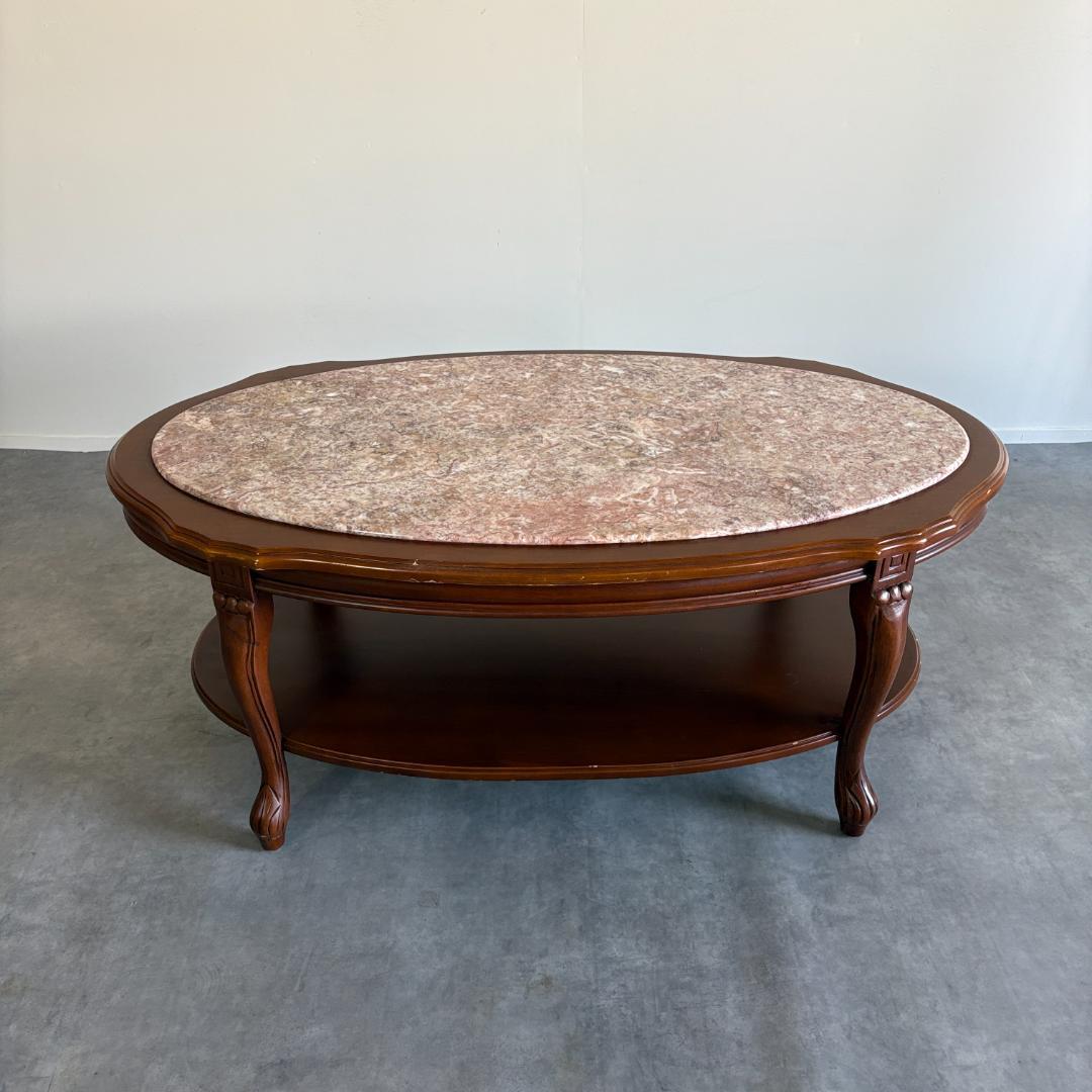 ロココ調 猫脚×大理石風天板 センターテーブル