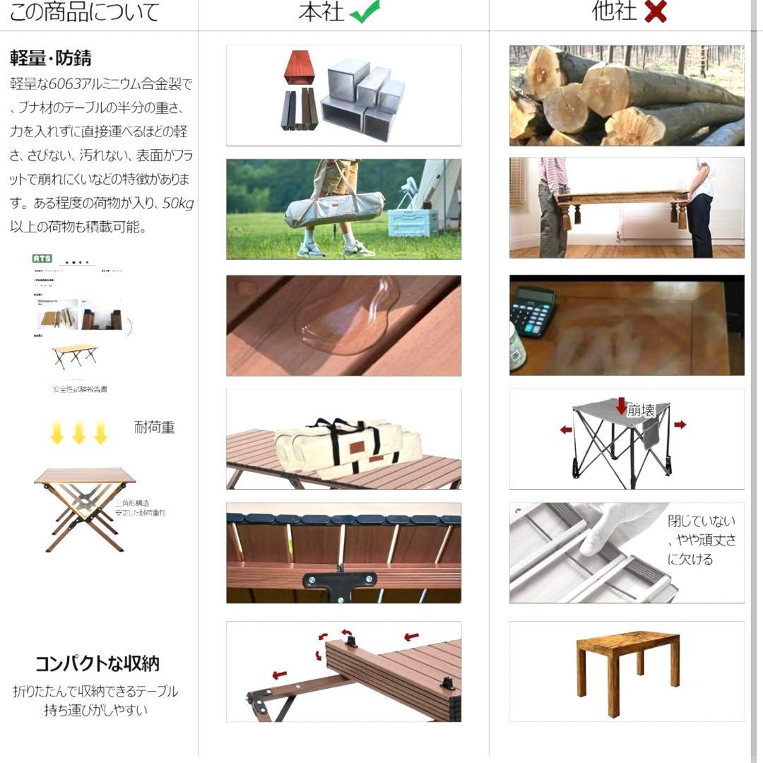 1点限り❣️ロールトップテーブル アルミ製アウトドアテーブル折畳み 軽量コンパクト